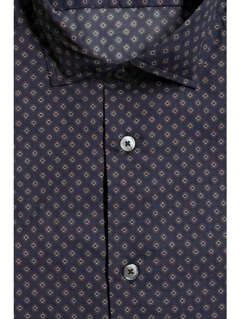 Blue Cotton Men's Slim Fit Shirt
