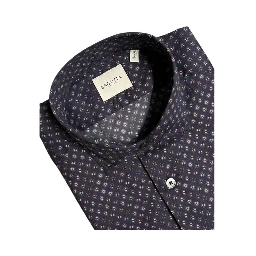 Blue Cotton Men's Slim Fit Shirt