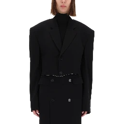 SINGLE BREASTED CUT OFF JACKET