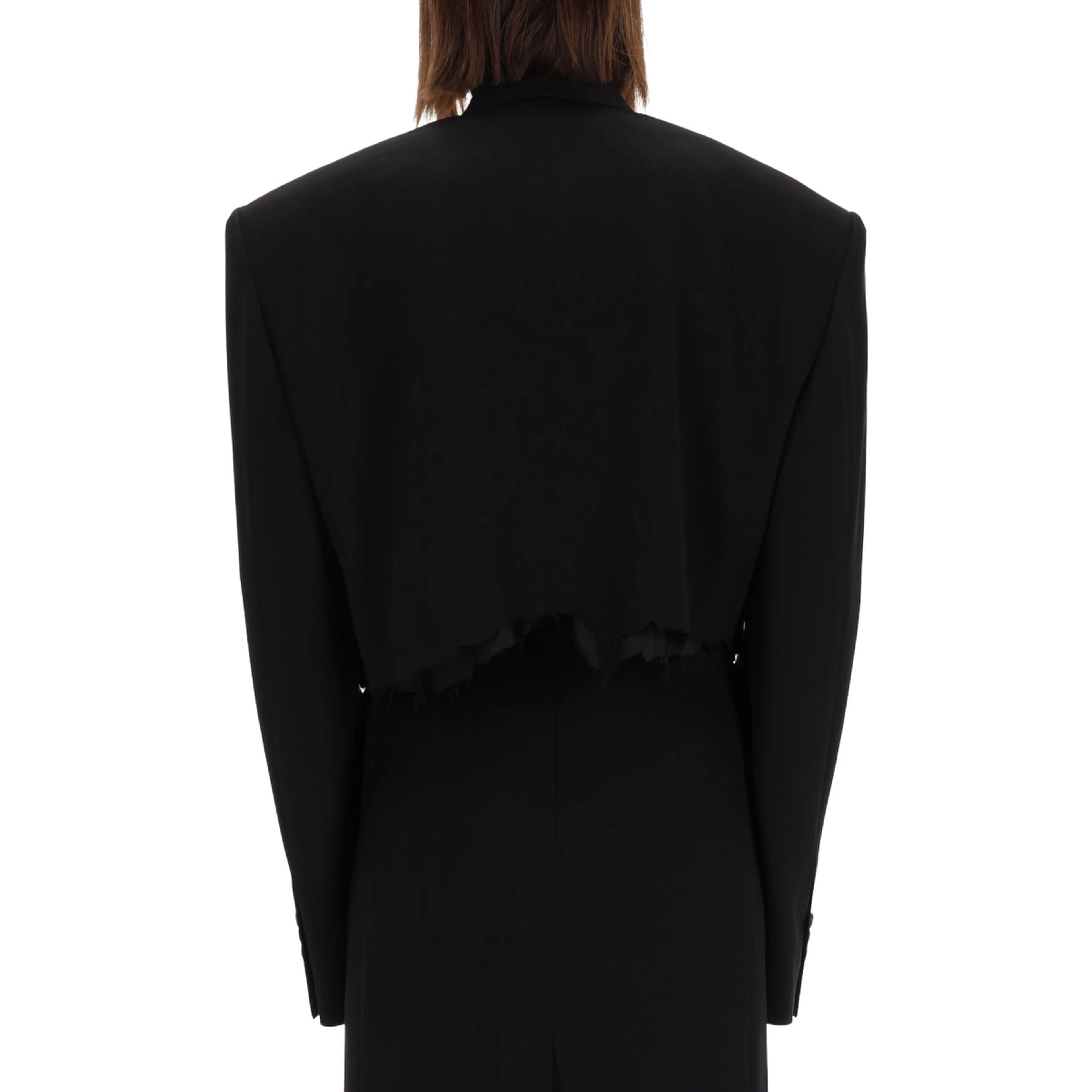 SINGLE BREASTED CUT OFF JACKET
