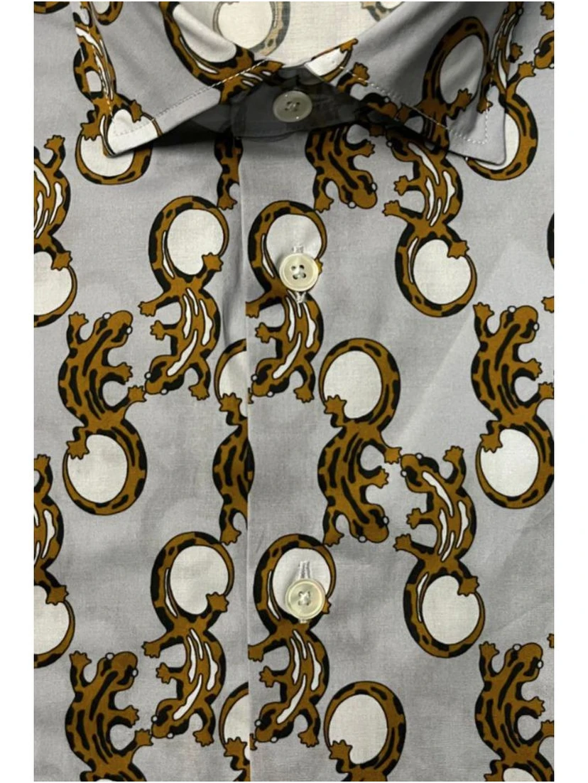Multicolor Cotton Men Shirt