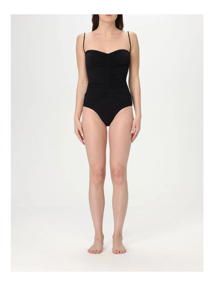 Black Nylon One-Piece Swimsuit