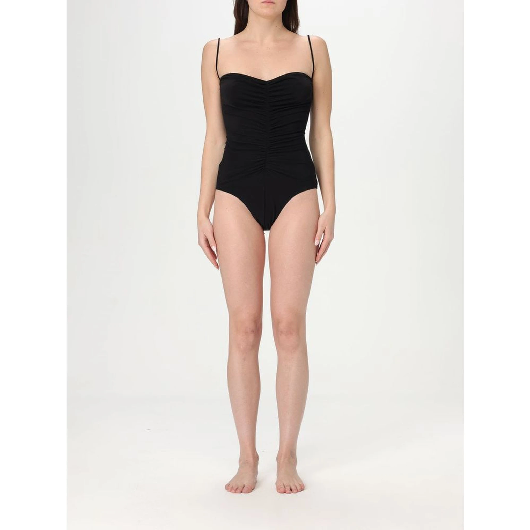 Black Nylon One-Piece Swimsuit