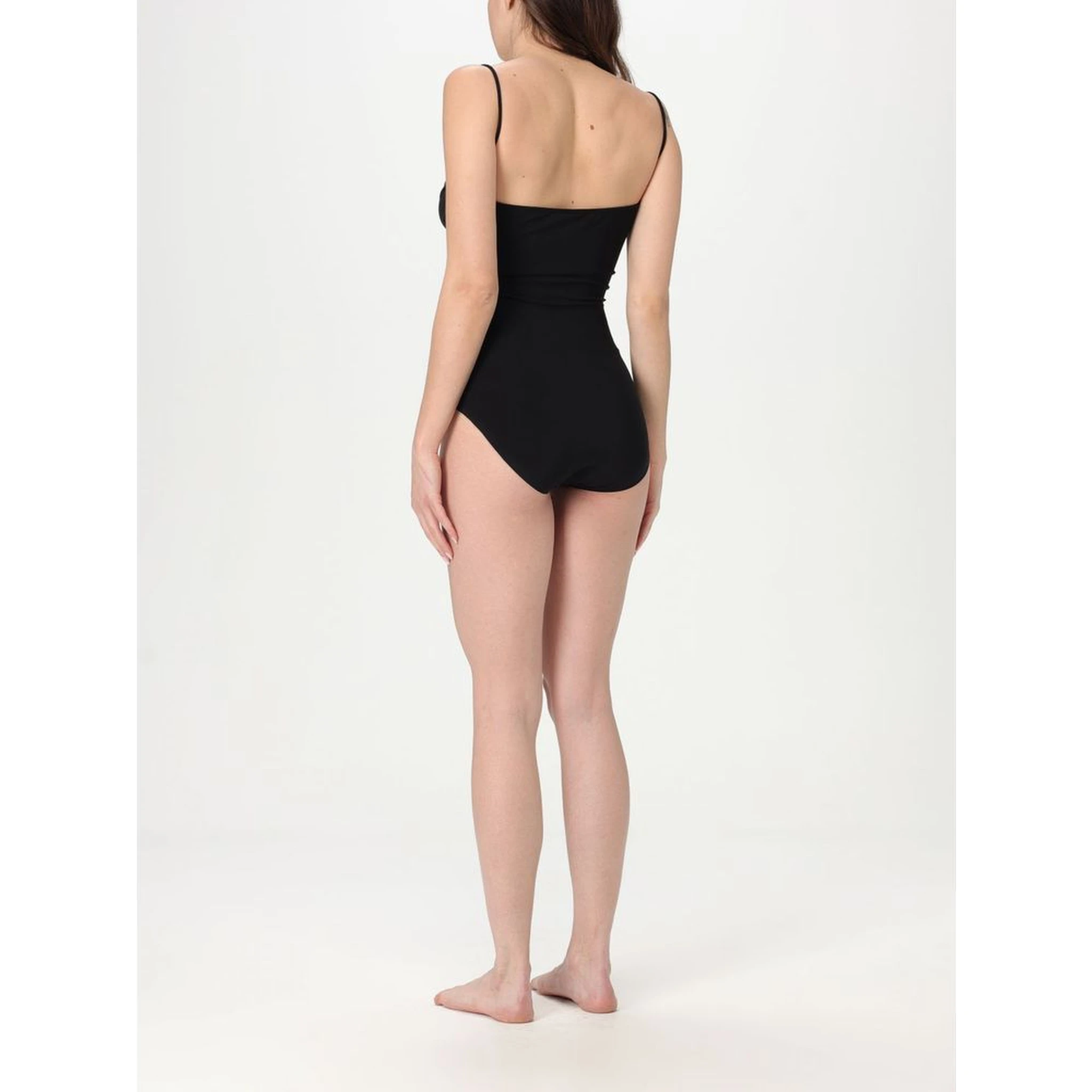 Black Nylon One-Piece Swimsuit