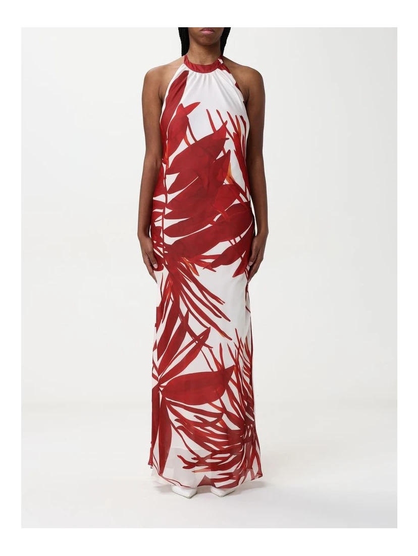 Red Silk Casual Dress