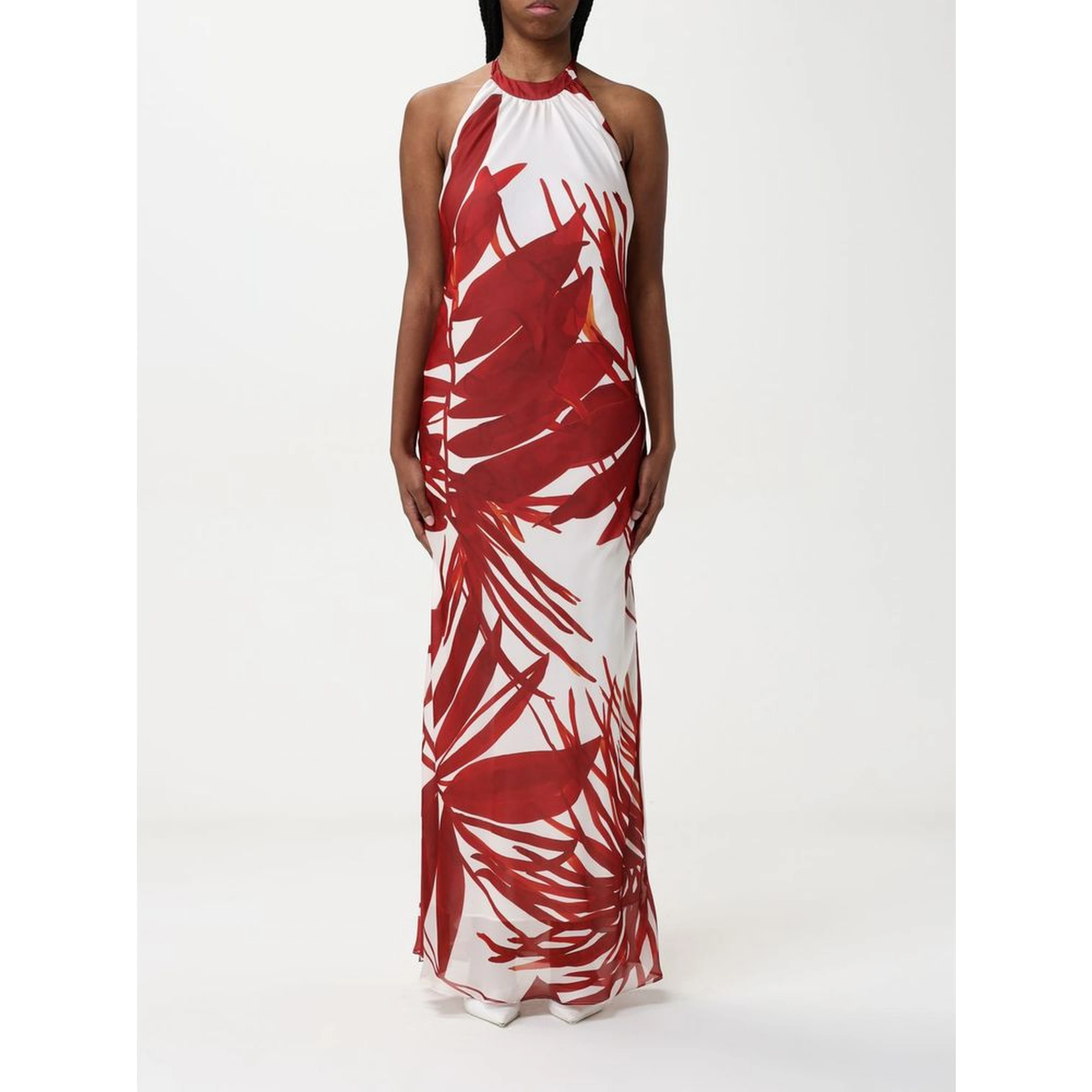 Red Silk Casual Dress