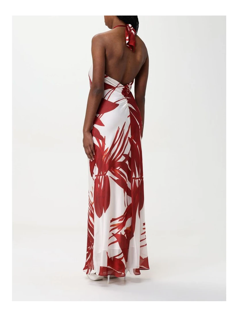 Red Silk Casual Dress