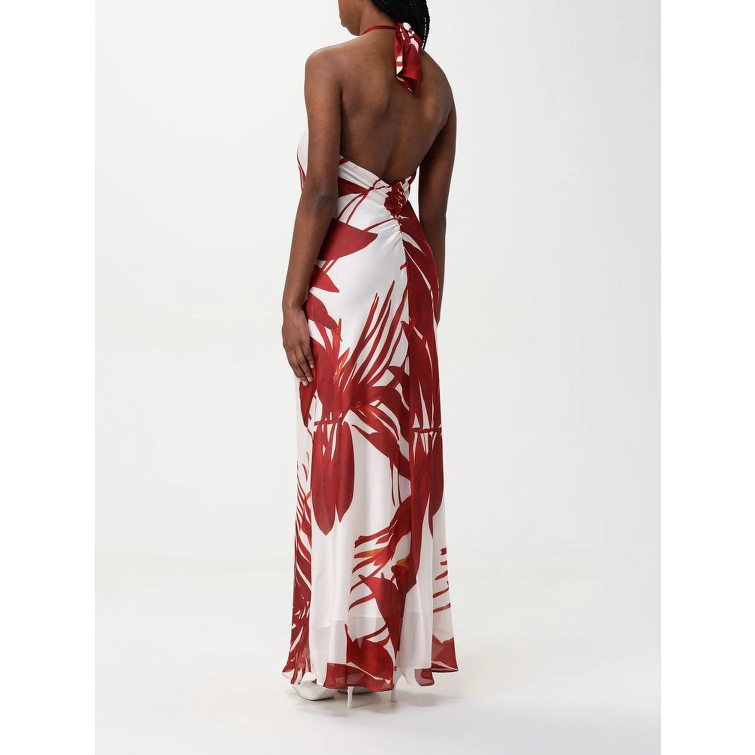 Red Silk Casual Dress