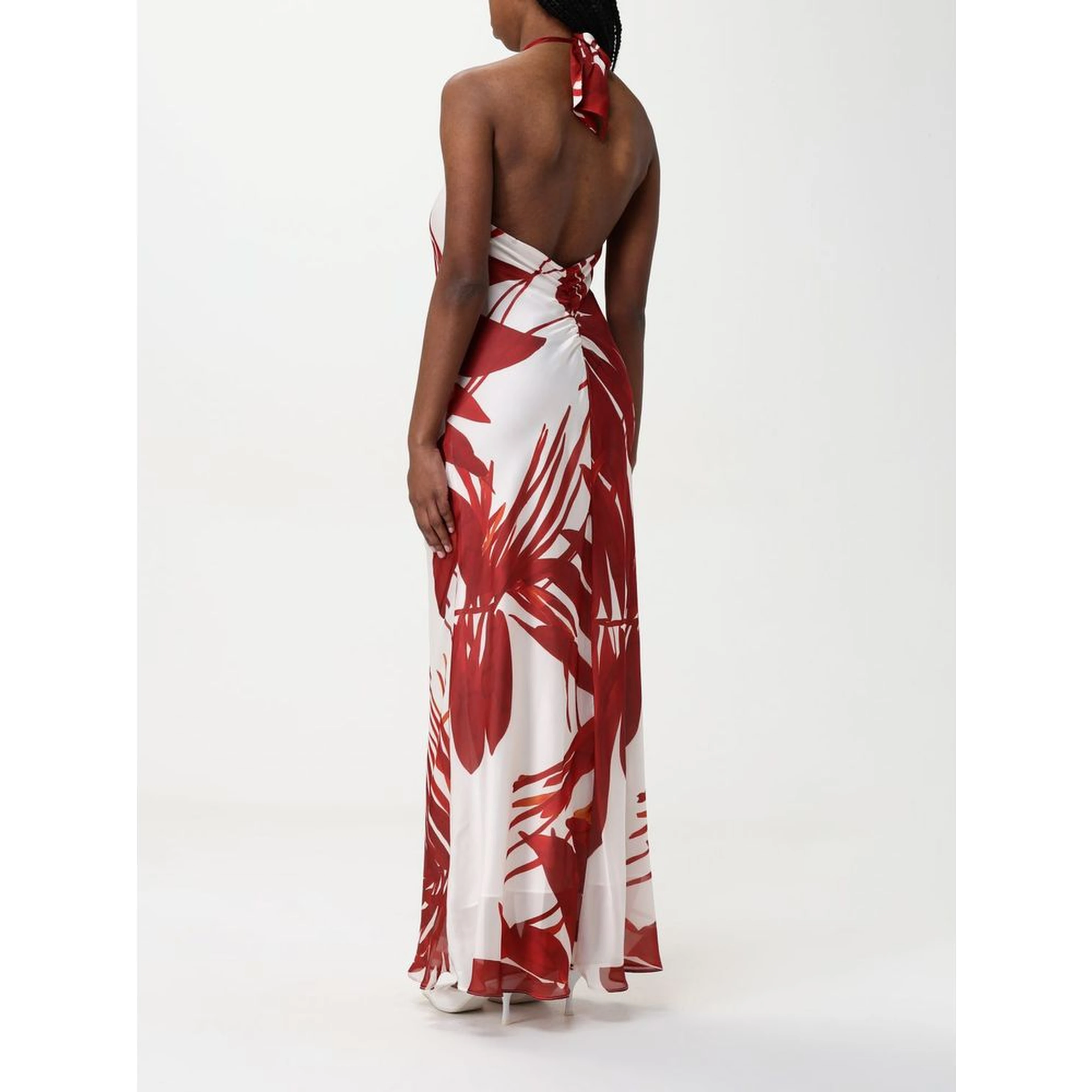 Red Silk Casual Dress
