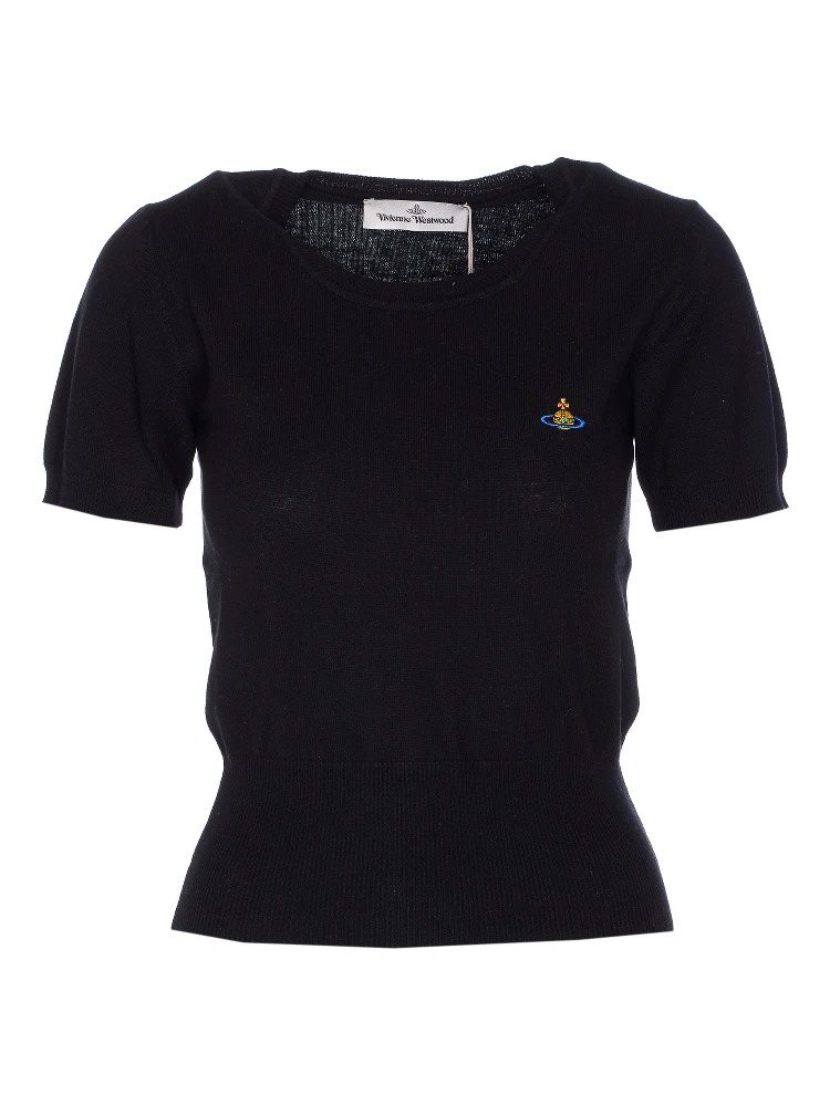 Bea Orb-embroidered knitted top