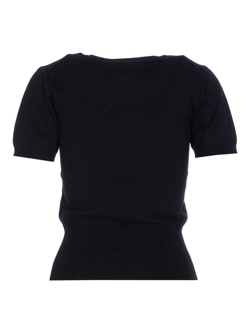 Bea Orb-embroidered knitted top