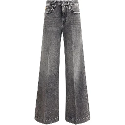 Gray Cotton Relaxed Fit Jeans