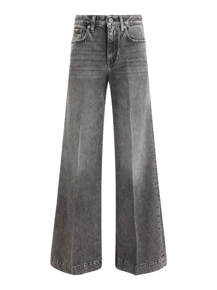 Gray Cotton Relaxed Fit Jeans