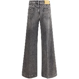 Gray Cotton Relaxed Fit Jeans