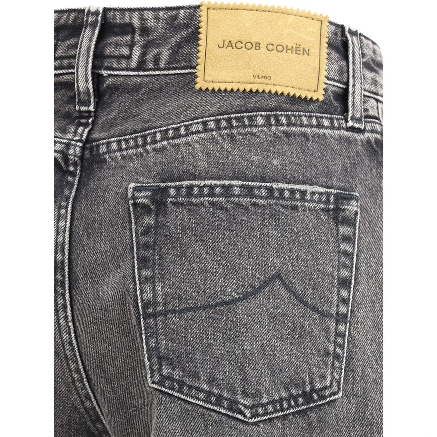 Gray Cotton Relaxed Fit Jeans