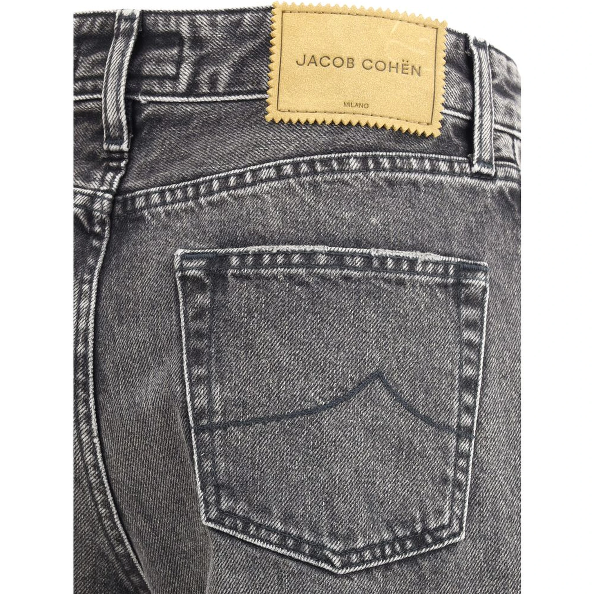 Gray Cotton Relaxed Fit Jeans