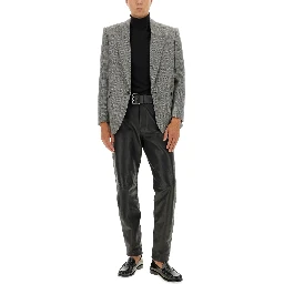 SINGLE-BREASTED WOOL FLANNEL JACKET