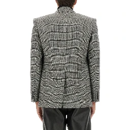 SINGLE-BREASTED WOOL FLANNEL JACKET