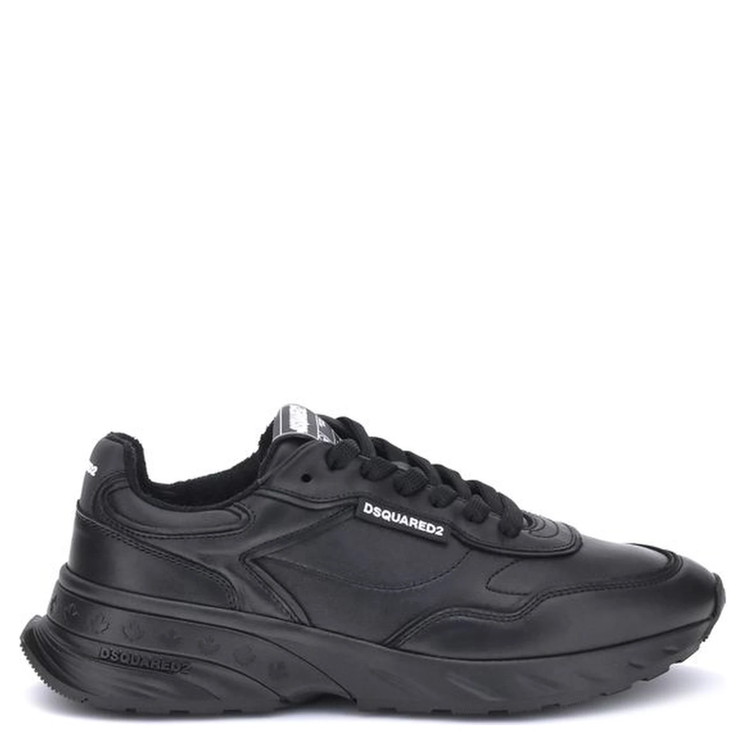 Black Calf Leather Bos Taurus Athletic Sneakers