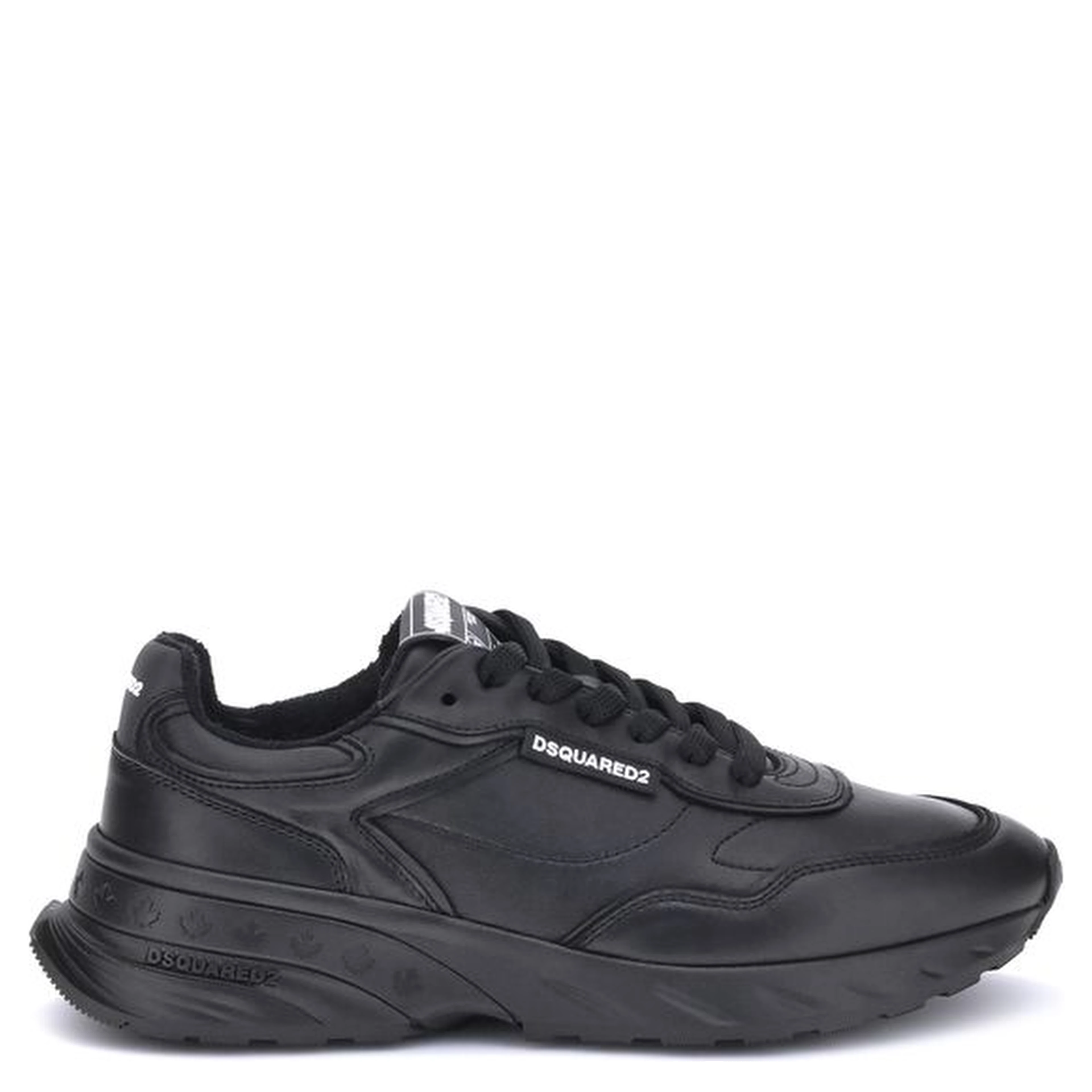 Black Calf Leather Bos Taurus Athletic Sneakers