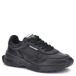 Black Calf Leather Bos Taurus Athletic Sneakers
