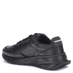 Black Calf Leather Bos Taurus Athletic Sneakers