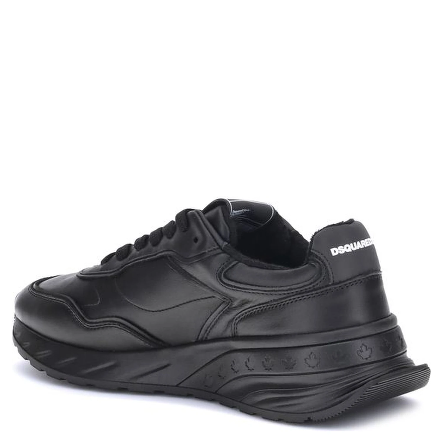 Black Calf Leather Bos Taurus Athletic Sneakers