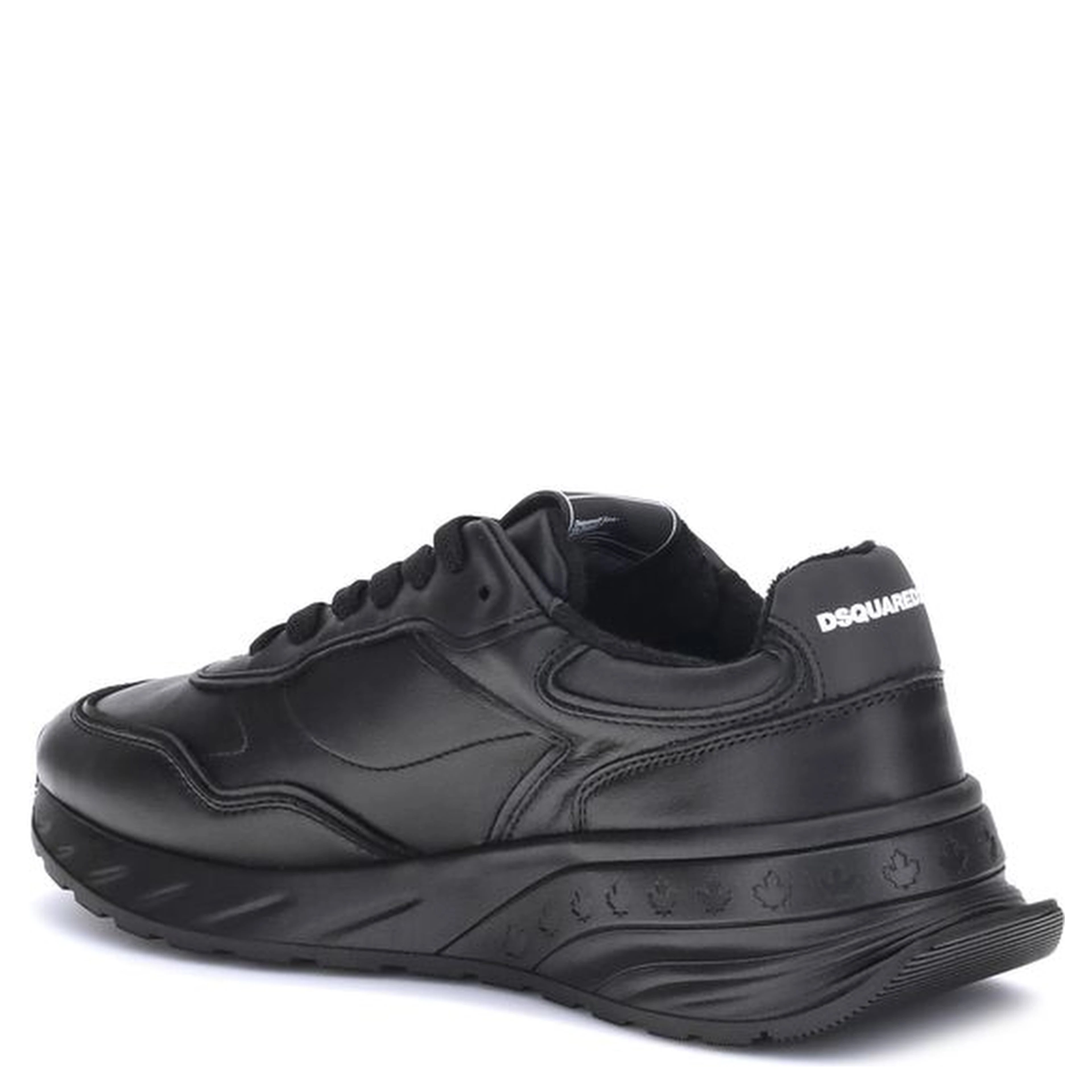 Black Calf Leather Bos Taurus Athletic Sneakers
