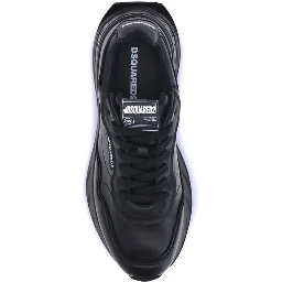 Black Calf Leather Bos Taurus Athletic Sneakers
