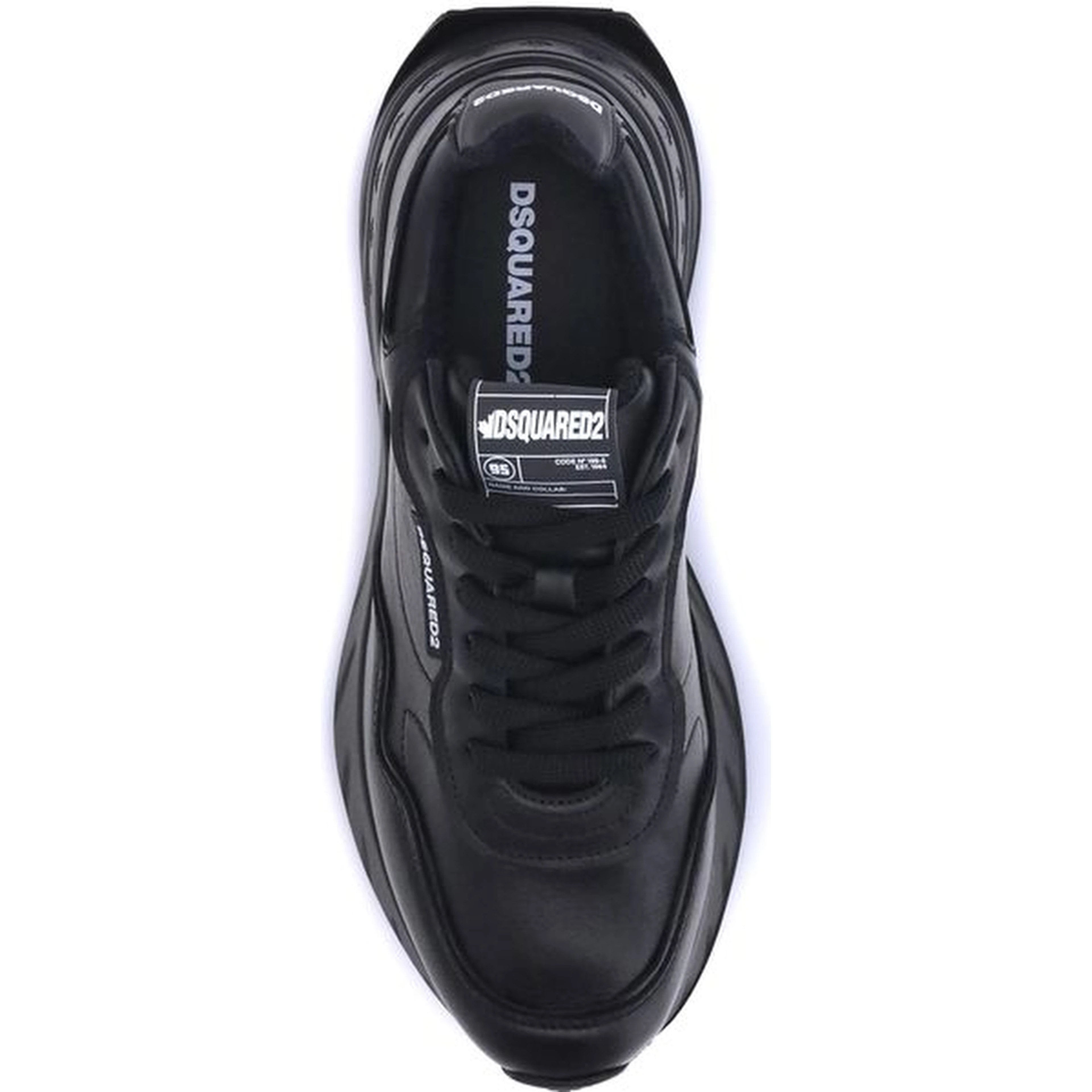 Black Calf Leather Bos Taurus Athletic Sneakers