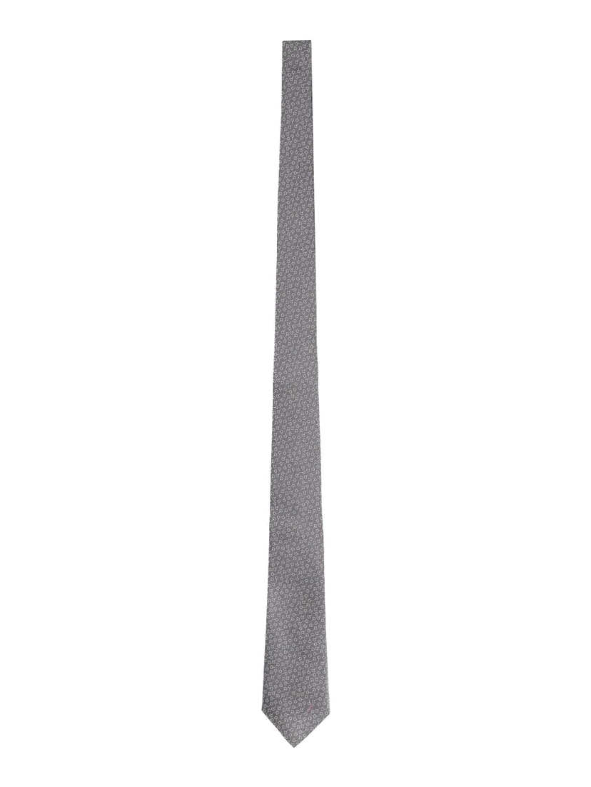 SILK TIE WITH CLAMPS