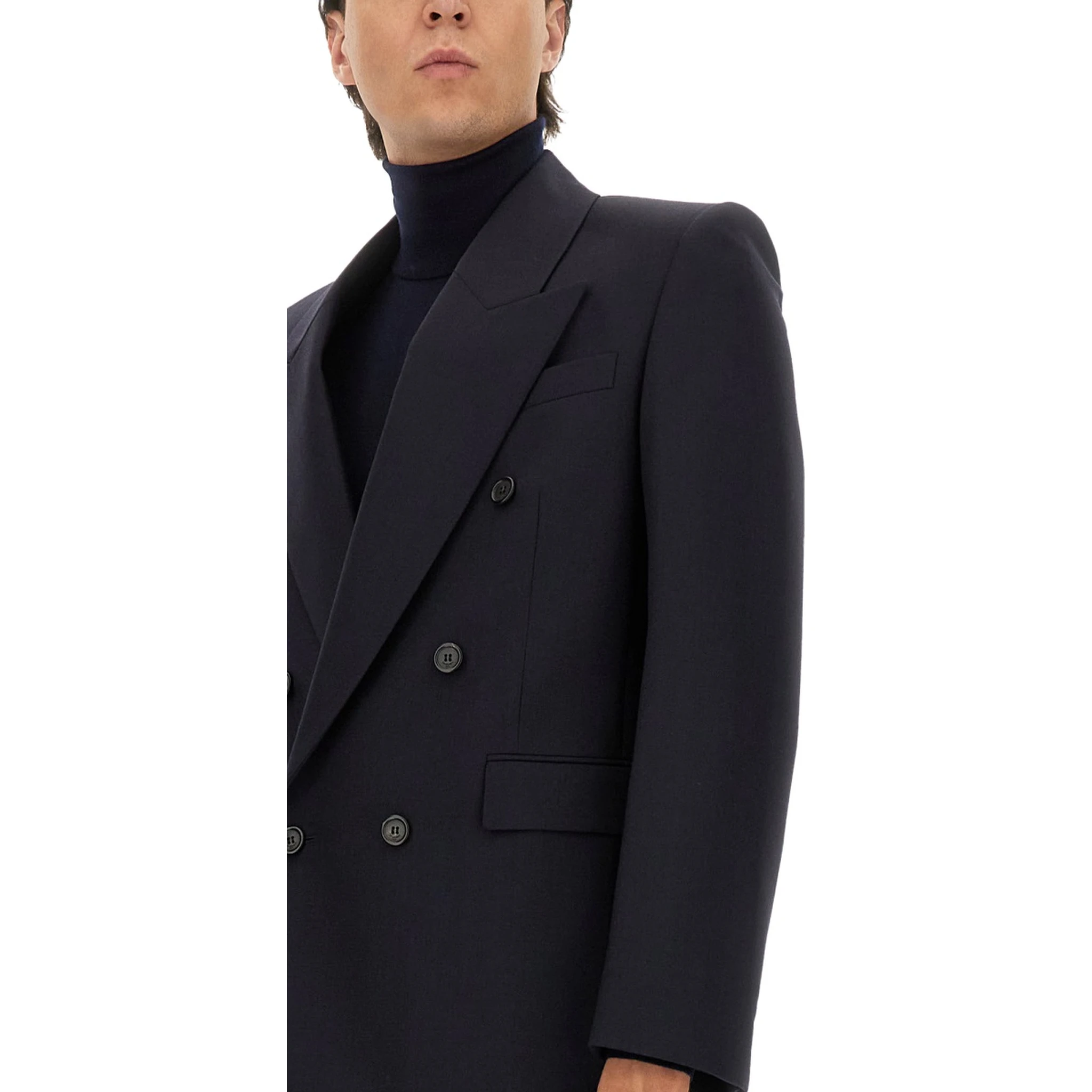 جاكيت صوف مزدوج الصدر