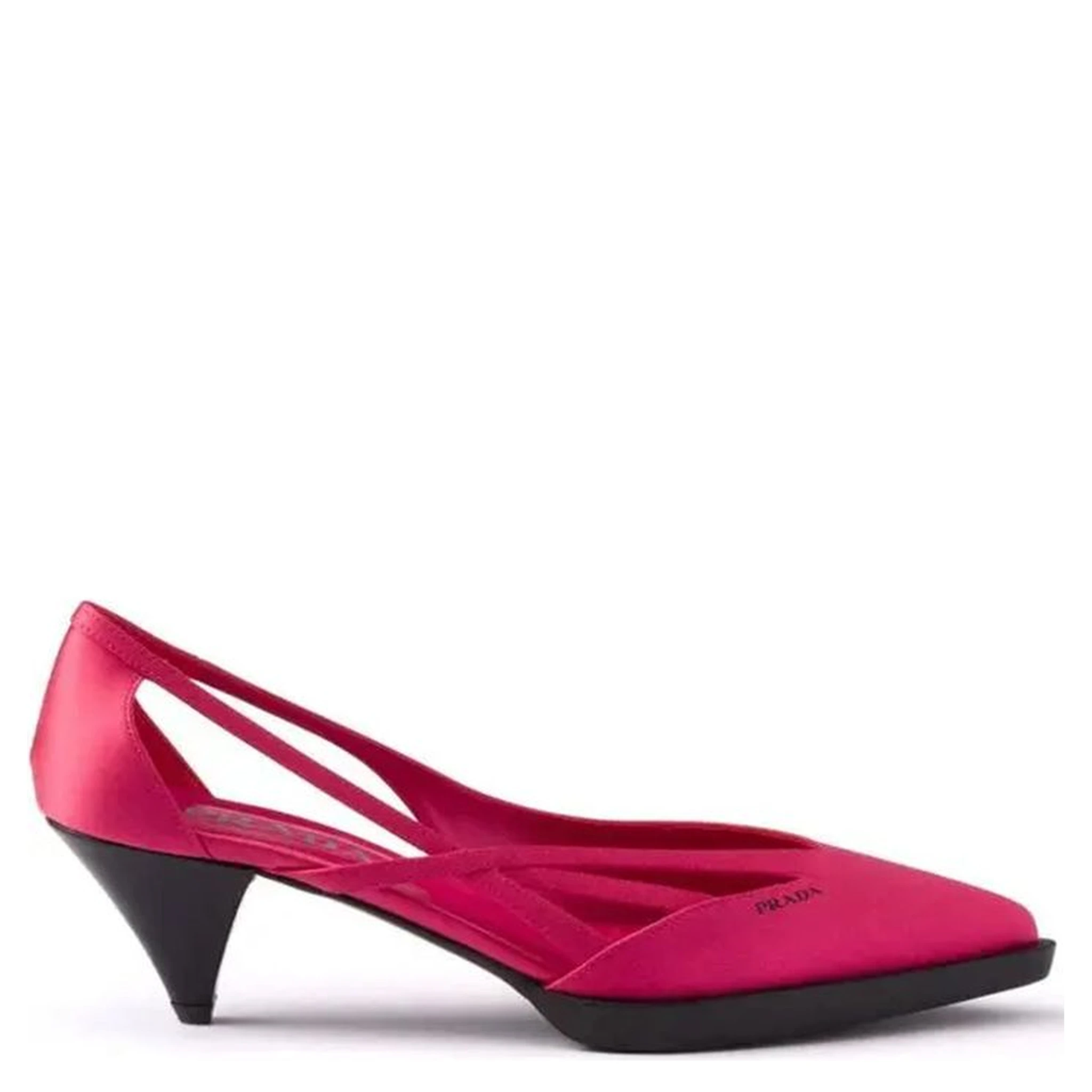 Multicolor Silk Mid Heel Pumps