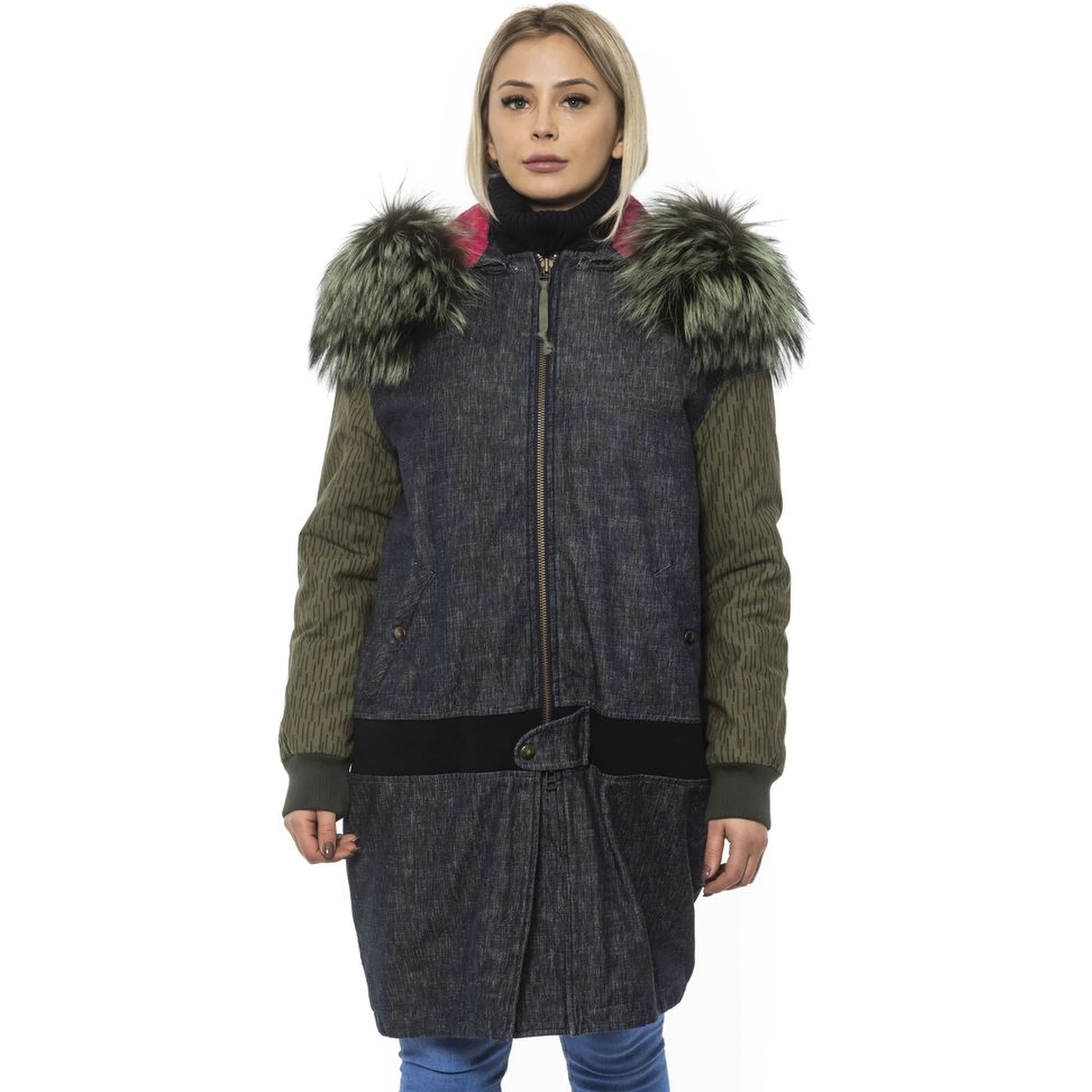 Gray Leather Women Bomber Jacket