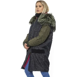 Gray Leather Women Bomber Jacket