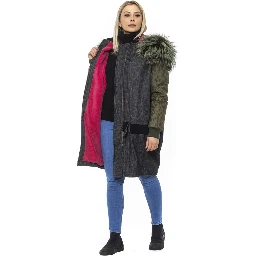 Gray Leather Women Bomber Jacket