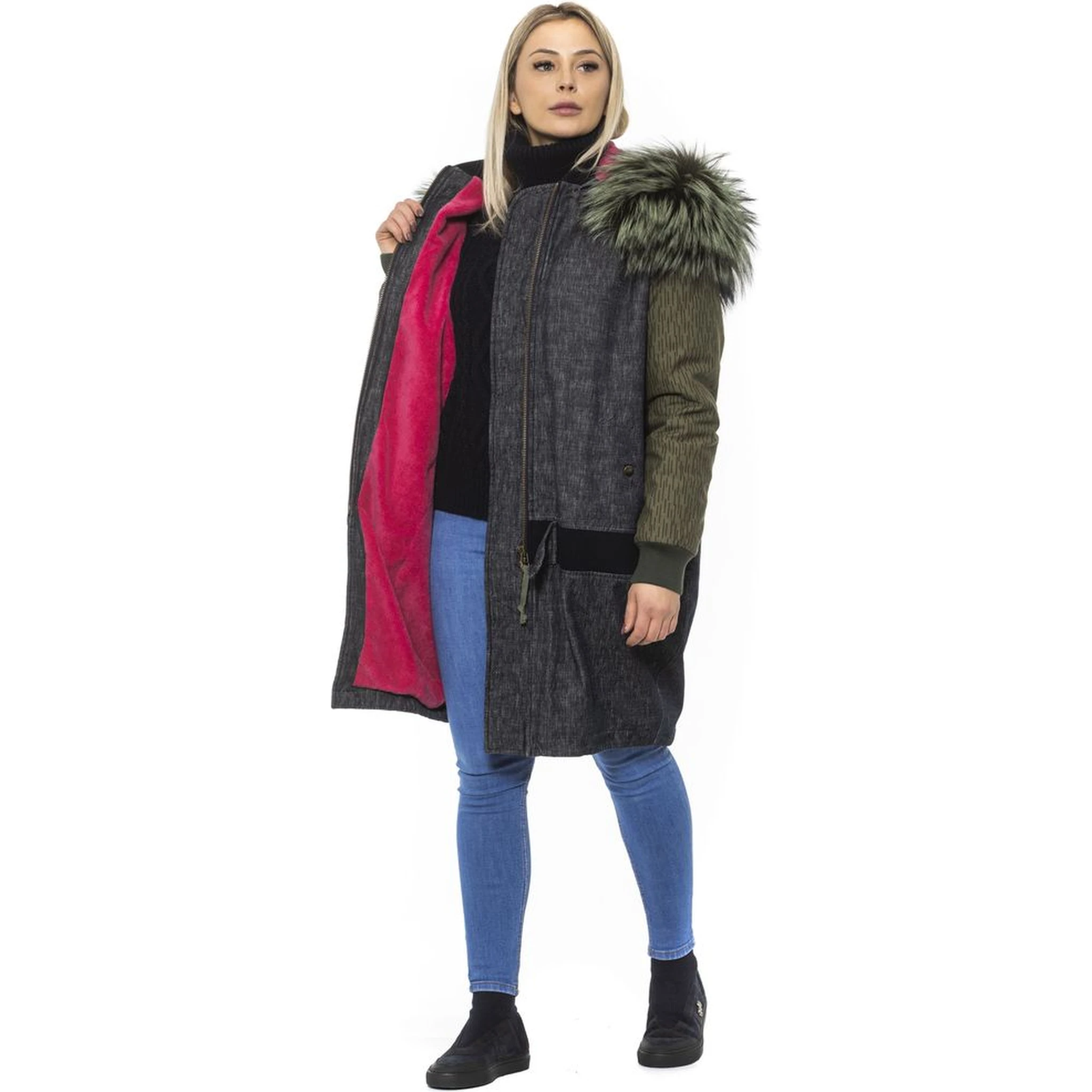 Gray Leather Women Bomber Jacket