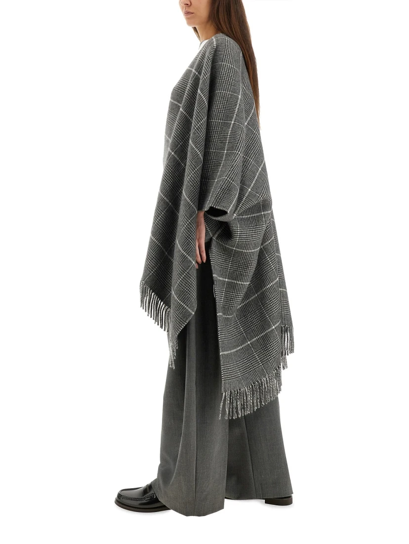 WOOL PONCHO WITH BANGS