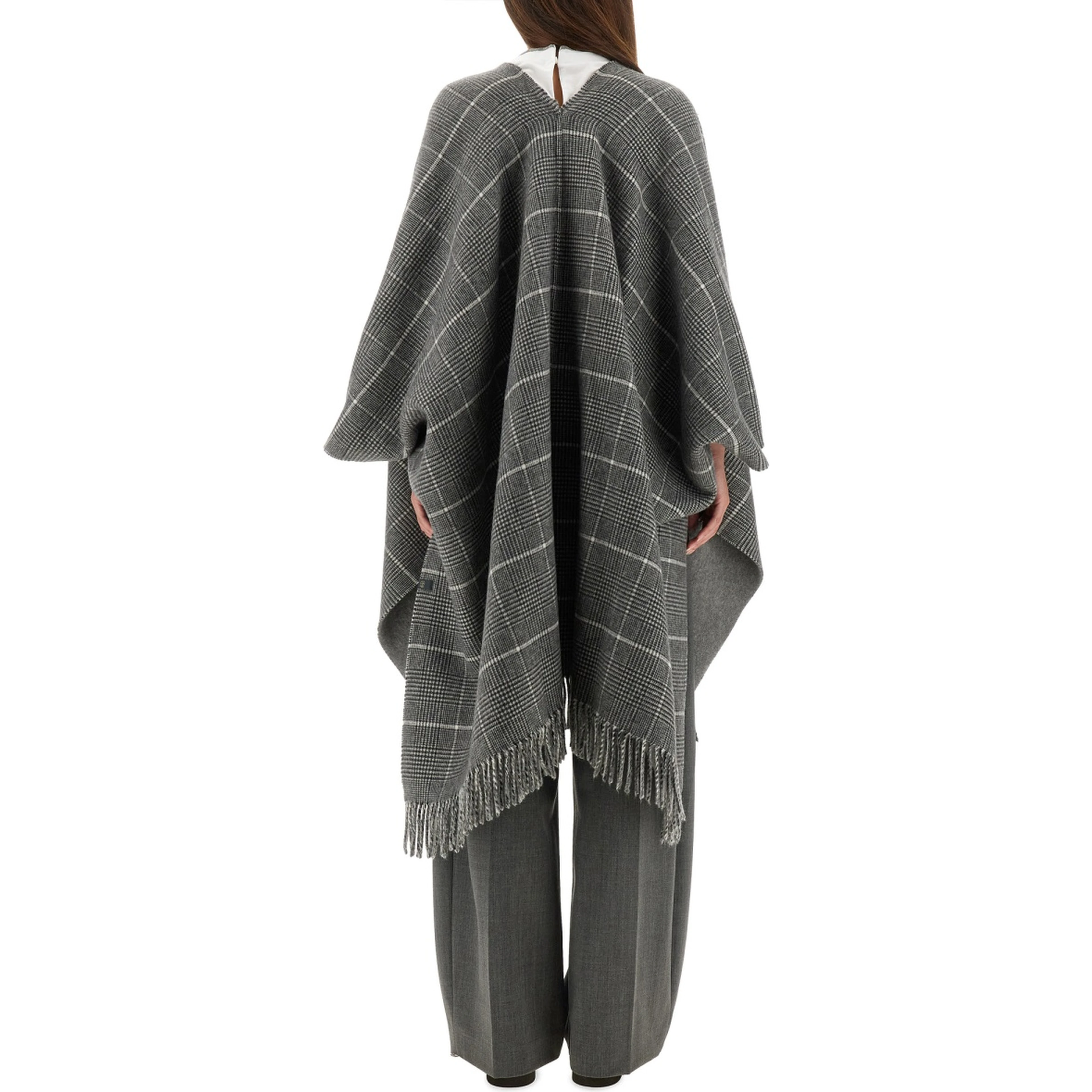 WOOL PONCHO WITH BANGS