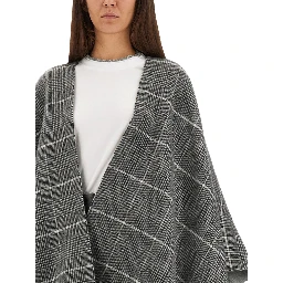 WOOL PONCHO WITH BANGS