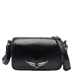 Womens Le Zazi Vintage Patent-leather Shoulder Bag Black