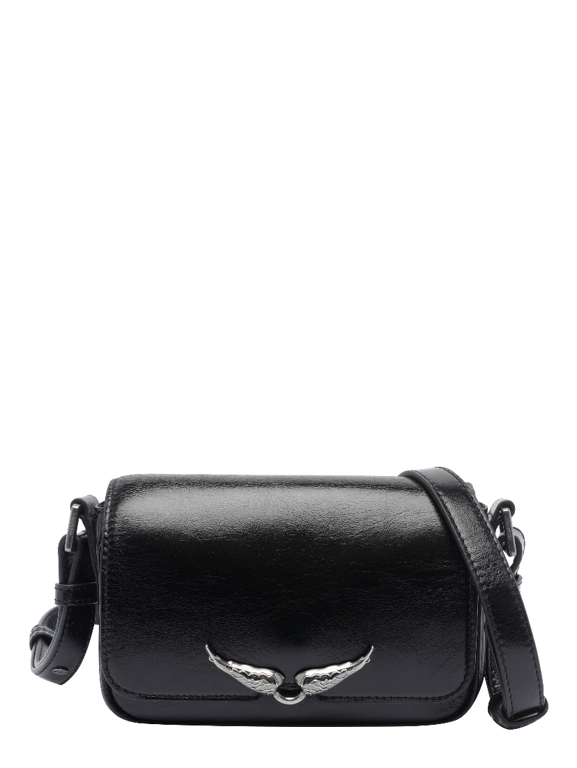 Womens Le Zazi Vintage Patent-leather Shoulder Bag Black