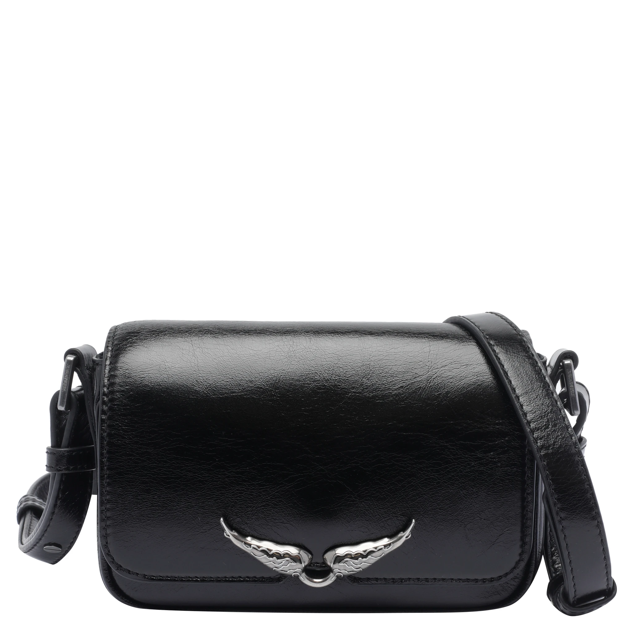 Womens Le Zazi Vintage Patent-leather Shoulder Bag Black