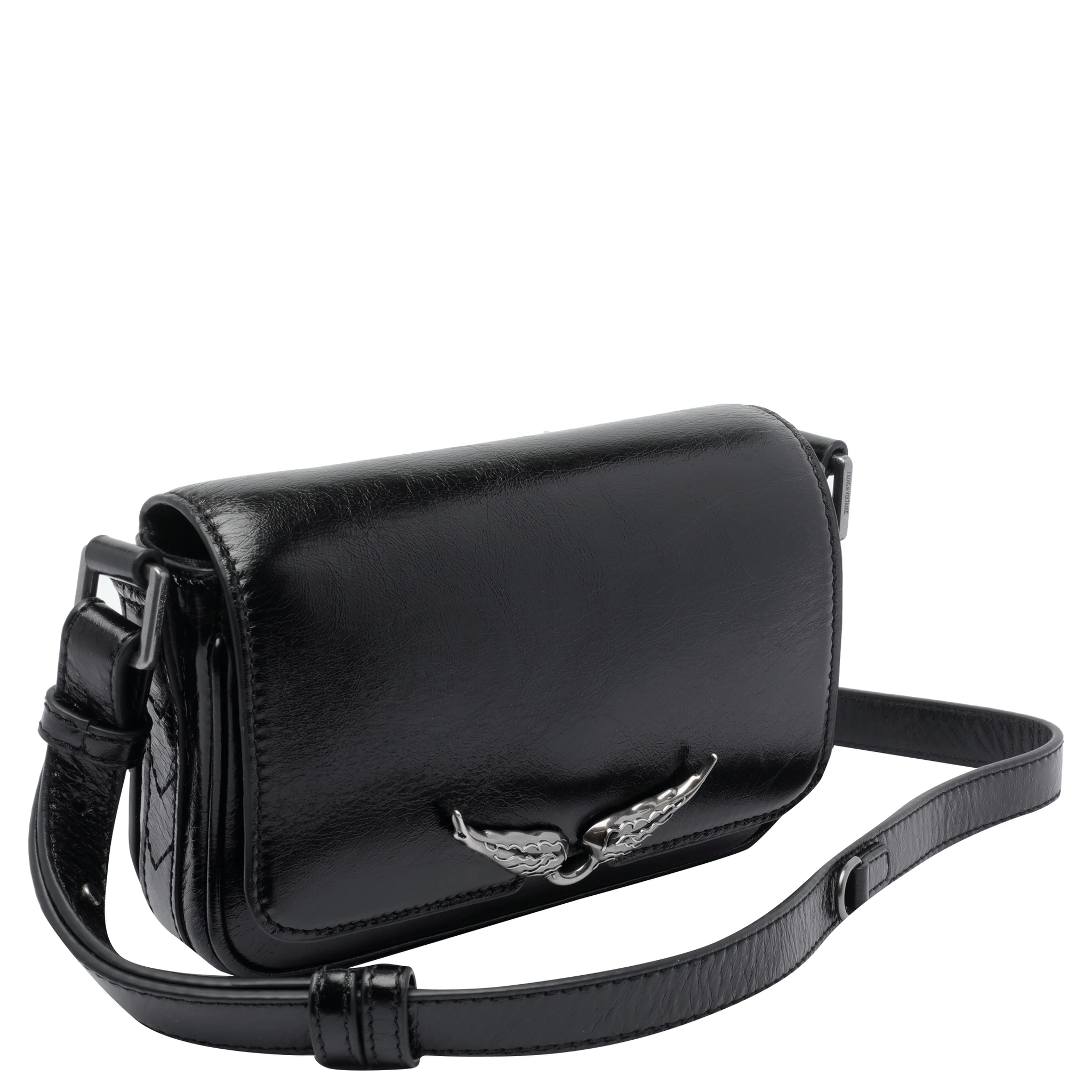 Womens Le Zazi Vintage Patent-leather Shoulder Bag Black