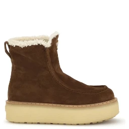 Brown Calf Leather Bos Taurus Ankle Boots