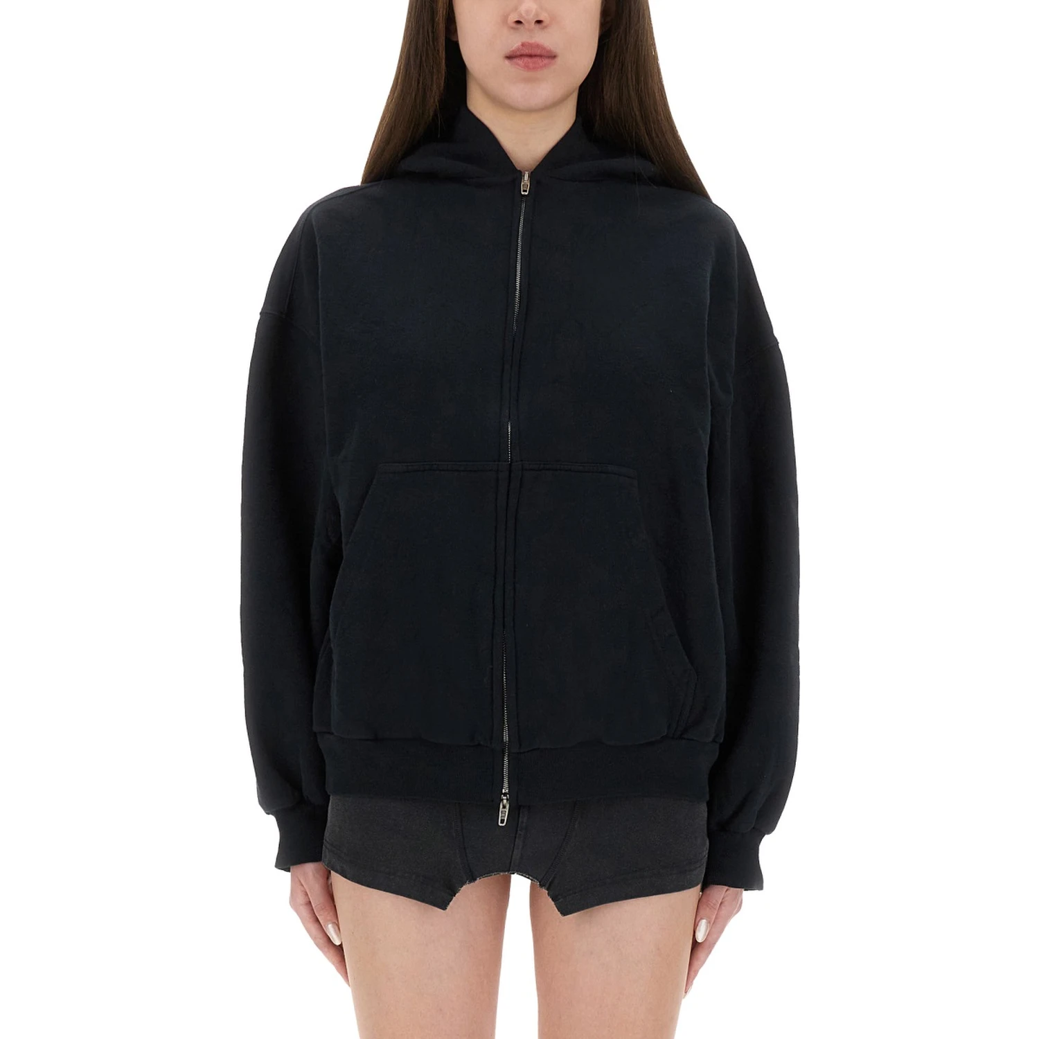 "FLIPPED" ZIPPERED SWEATSHIRT