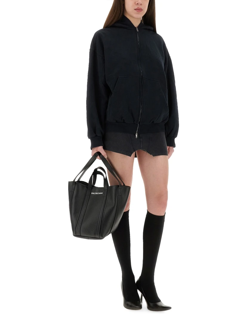 "FLIPPED" ZIPPERED SWEATSHIRT