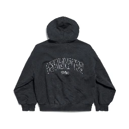 "FLIPPED" ZIPPERED SWEATSHIRT