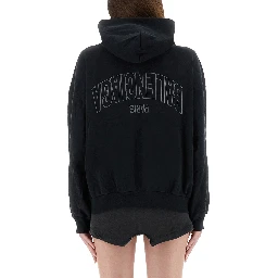 "FLIPPED" ZIPPERED SWEATSHIRT