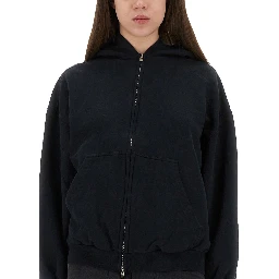 "FLIPPED" ZIPPERED SWEATSHIRT